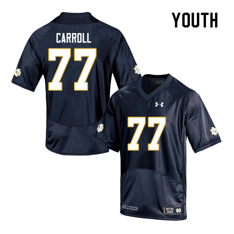 Youth #77 Quinn Carroll Notre Dame Fighting Irish College Football Jerseys Sale-Navy - Click Image to Close